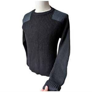 L.L. Bean Heavy 100% Merino Lambswool Shoulder Pad Elbow Pad Black Commando